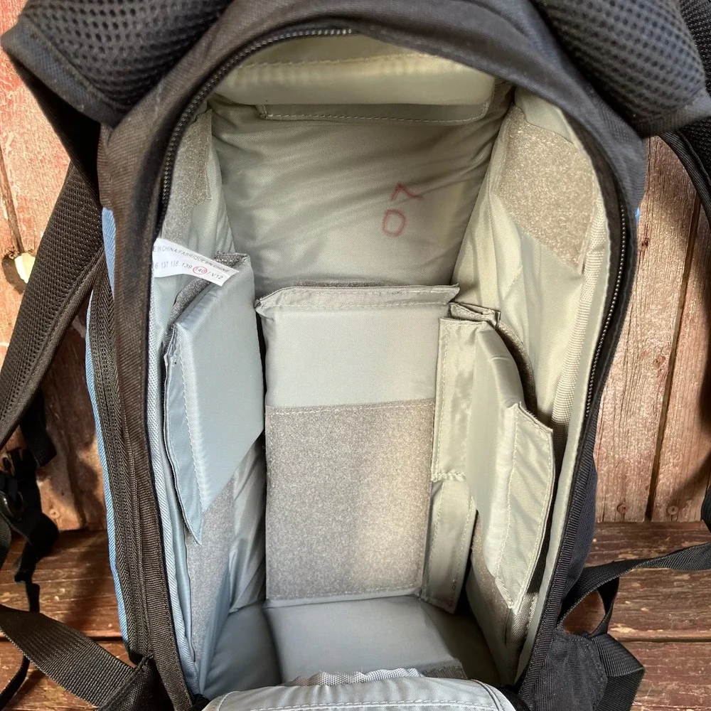 Lowepro Camera Gear Backpack Blue Black Padded Compartments Adjustable Straps